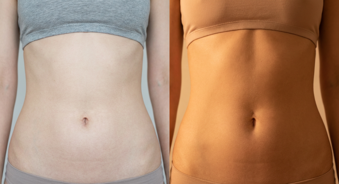 Streak-free abdominal coverage with Blondie gradual tan